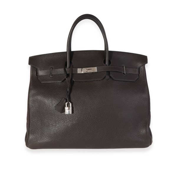 117515 fv Herm√®s Chocolat Cl√©mence Birkin 40 PHW