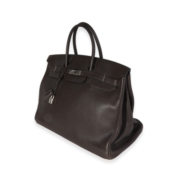 117515 sv Herm√®s Chocolat Cl√©mence Birkin 40 PHW