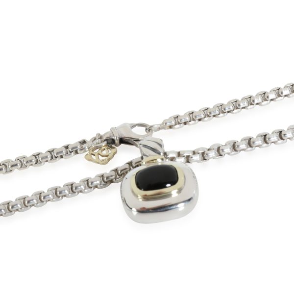 117524 clasp 0d8c92d6 39e4 4283 b303 391bfddf8063 David Yurman Onyx Pendant in 14k Yellow GoldSterling Silver