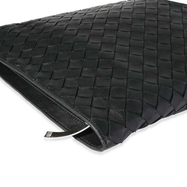 117573 clasp Bottega Veneta Black Soft Intrecciato Leather BV Twist Clutch