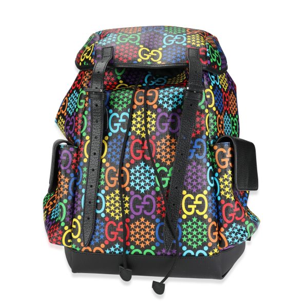 117578 fv Gucci Limited Edition Psychedelic Rainbow GG Supreme Canvas Medium Backpack