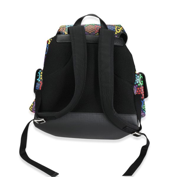 117578 sv Gucci Limited Edition Psychedelic Rainbow GG Supreme Canvas Medium Backpack