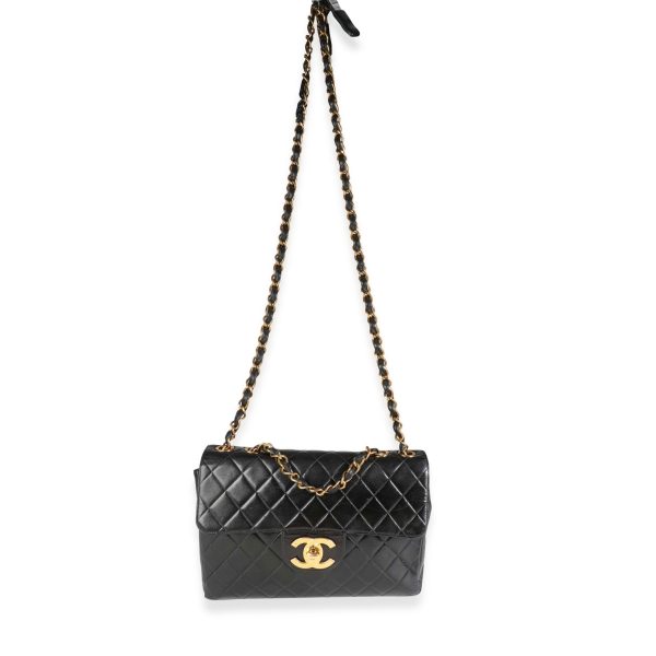 117579 bv d9c64266 7538 4afe b950 9612f38d3f3e Chanel Vintage Black Quilted Lambskin XL Jumbo Flap Bag