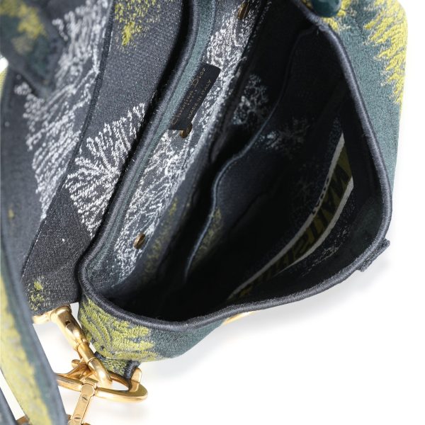 117589 av f2d88b82 7df6 489d a148 d90f540716f9 Dior Green Tie Dye Embroidered Saddle Bag with Bandoulière Strap