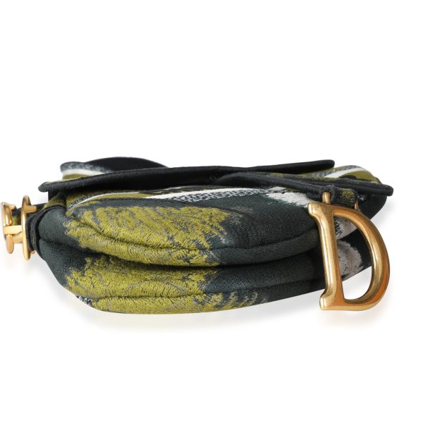 117589 box eb2f417b f0b1 41c6 8bc8 e09be0154ef9 Dior Green Tie Dye Embroidered Saddle Bag with Bandoulière Strap