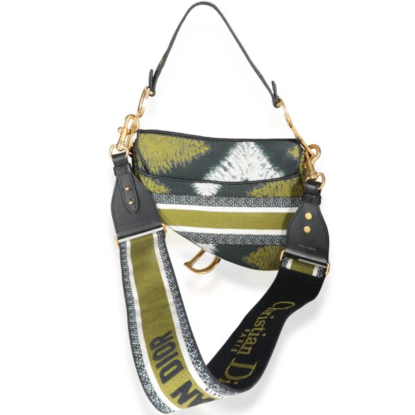 117589 pv 40542b57 66d8 4940 b82e 314f8e250c24 Dior Green Tie Dye Embroidered Saddle Bag with Bandoulière Strap