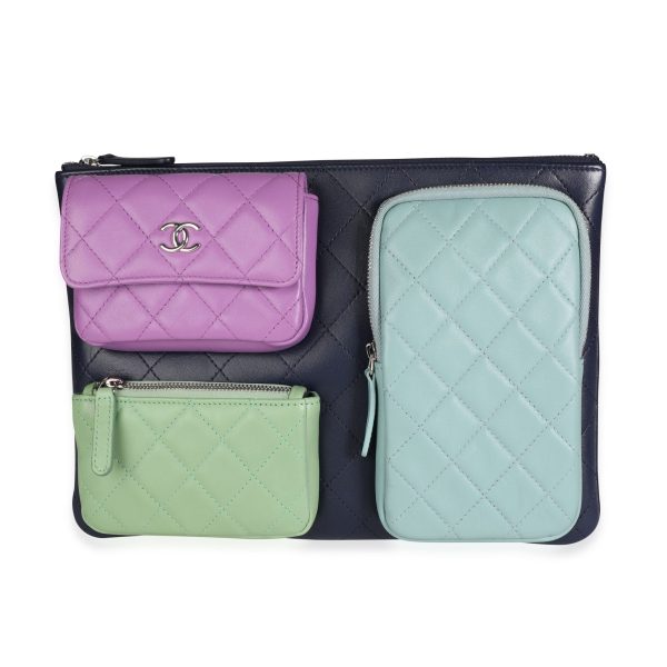 117592 fv Chanel Rare Multicolor Quilted Lambskin Pocket O Case