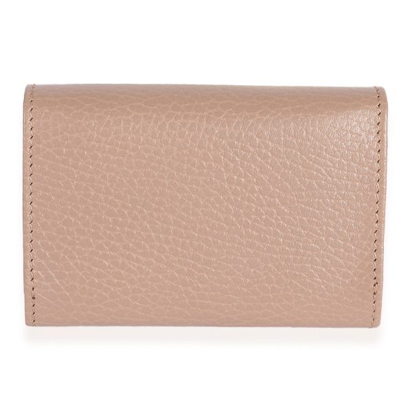 117596 pv 4422f851 31b9 4df7 8e85 1e5f646c514d Gucci Beige Grained Calfskin Leather GG Marmont Business Card Case