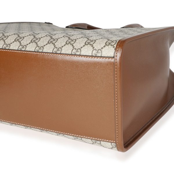 117604 box Gucci GG Supreme Canvas Brown Leather Medium Interlocking G Tote Bag