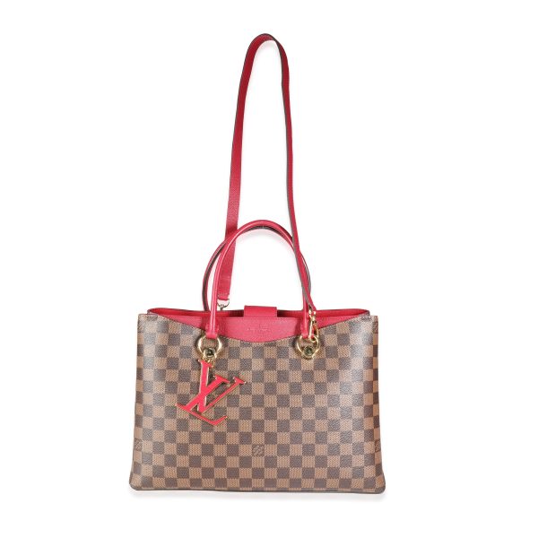 117613 bv Louis Vuitton Lie de Vin Taurillon Leather Damier Ebene Canvas LV Riverside To