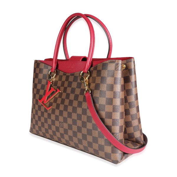 117613 sv Louis Vuitton Lie de Vin Taurillon Leather Damier Ebene Canvas LV Riverside To