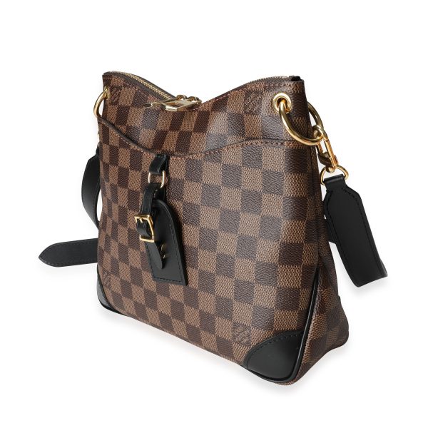 117616 sv Louis Vuitton Damier Ebene Black Leather Odeon PM