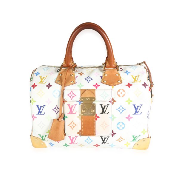 117667 fv Louis Vuitton White Monogram Multicolore Speedy 30