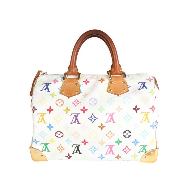 117667 pv Louis Vuitton White Monogram Multicolore Speedy 30