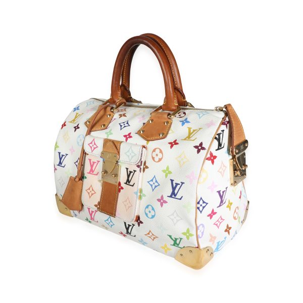 117667 sv Louis Vuitton White Monogram Multicolore Speedy 30