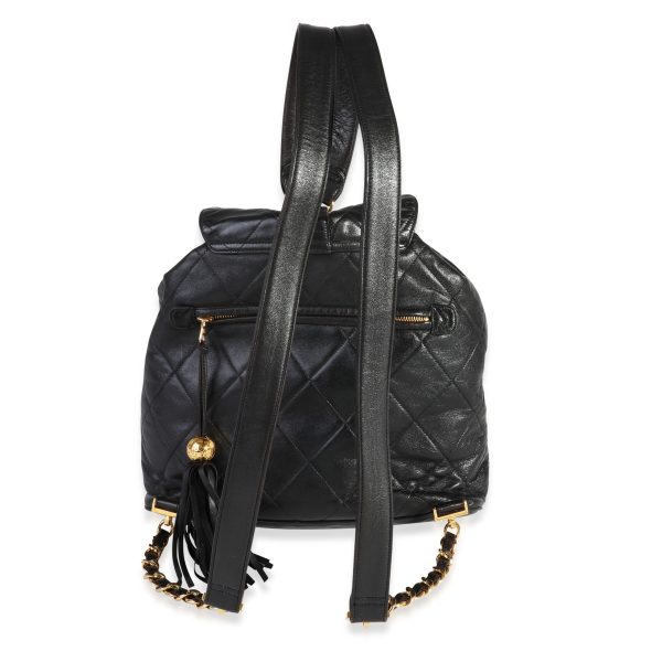 117670 stamp 8436ac07 df5a 417f b02a f89f28380061 Chanel Vintage Black Quilted Lambskin Backpack