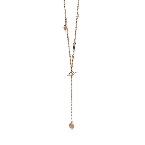 117693 fv Hermès Diamond Collier Gambade Lariat Necklace in 18k Rose Gold F G VS 011 CTW