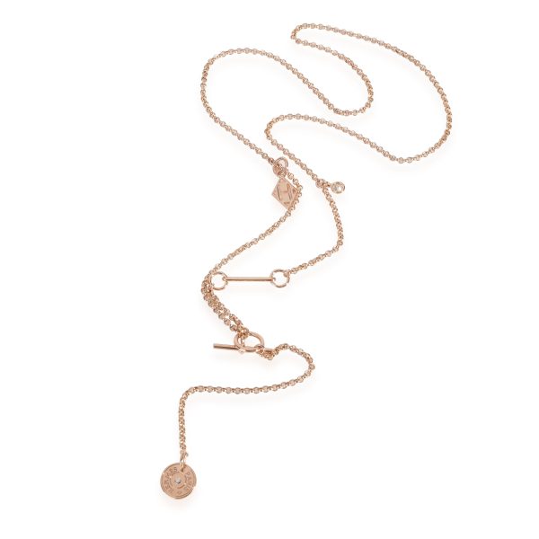 117693 pv Hermès Diamond Collier Gambade Lariat Necklace in 18k Rose Gold F G VS 011 CTW