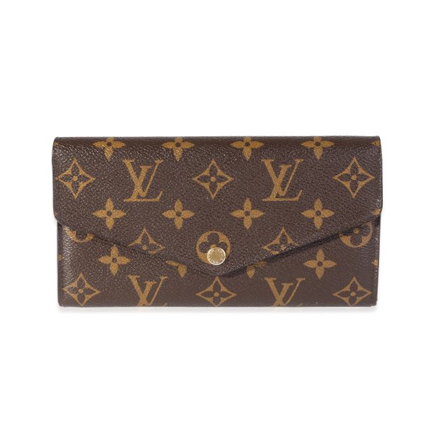 117694 fv Louis Vuitton Monogram Canvas Brown Leather Sarah Wallet