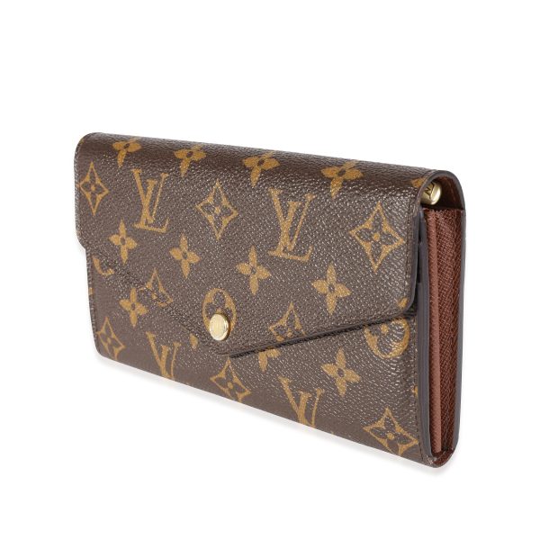 117694 sv Louis Vuitton Monogram Canvas Brown Leather Sarah Wallet