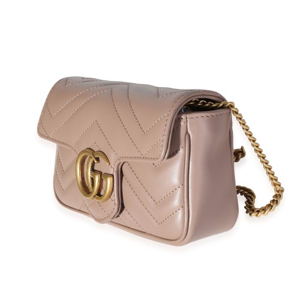 117719 sv cb9589e4 ea57 4903 a050 d16d537a28bd Gucci Dusty Pink Matelass√© Leather GG Marmont Super Mini Shoulder Bag