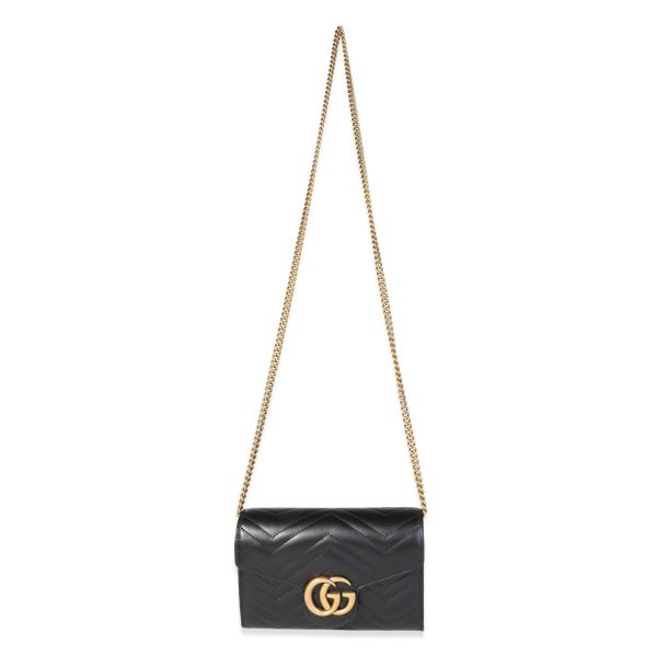 117725 box Gucci Black Matelassé GG Marmont Mini Bag