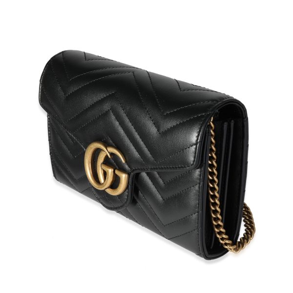 117725 sv Gucci Black Matelassé GG Marmont Mini Bag