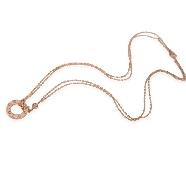 117741 bv Cartier LOVE Diamond Necklace in 18k Rose Gold 003 CTW