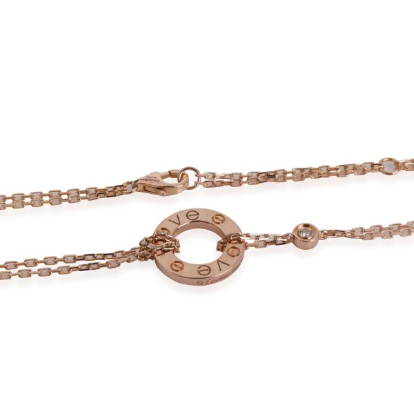 117741 clasp Cartier LOVE Diamond Necklace in 18k Rose Gold 003 CTW