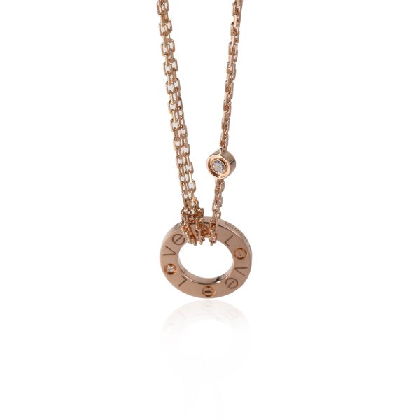 117741 fv Cartier LOVE Diamond Necklace in 18k Rose Gold 003 CTW