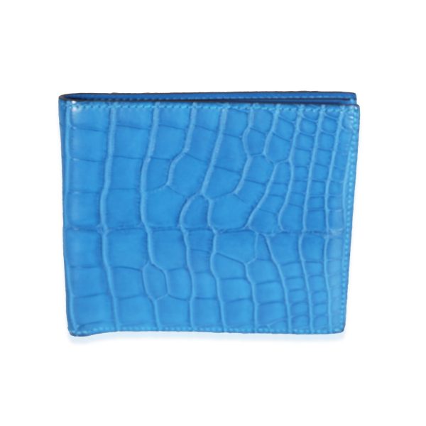 117744 fv 3899d805 aa63 44c3 97ed 1fe5fd3a453c Herm√®s Bleu Mykonos Matte Alligator MC2 Copernic Wallet