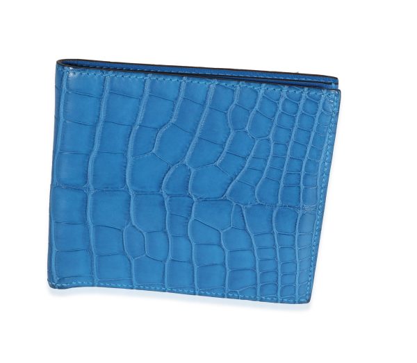 117744 sv f71fa531 d8fc 488f ac6b 71511e0a8c51 Herm√®s Bleu Mykonos Matte Alligator MC2 Copernic Wallet