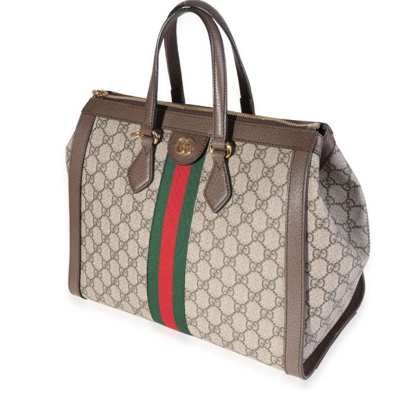 117746 sv Gucci GG Supreme Web Medium Ophidia Tote Bag