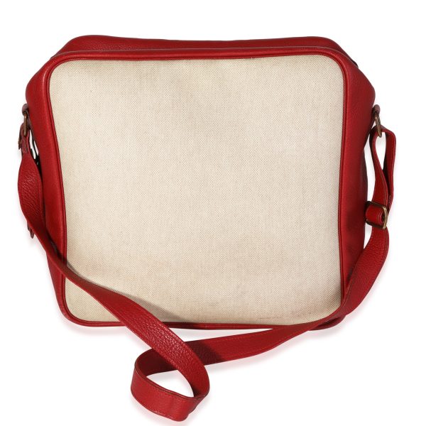 117748 pv Hermès Rouge Garnace Clèmence Toile Helena Bag