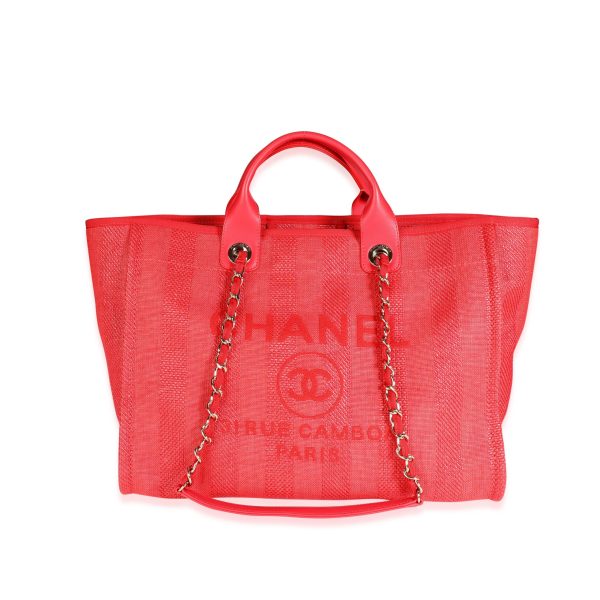 117779 fv 5a6e3878 f6c4 4a0c a077 a8ad6a0030c7 Chanel Red Canvas Leather Large Deauville Tote