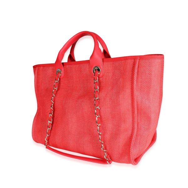 117779 sv 57ff5d68 3ccc 4982 9bfd cdc2bd73f07a Chanel Red Canvas Leather Large Deauville Tote