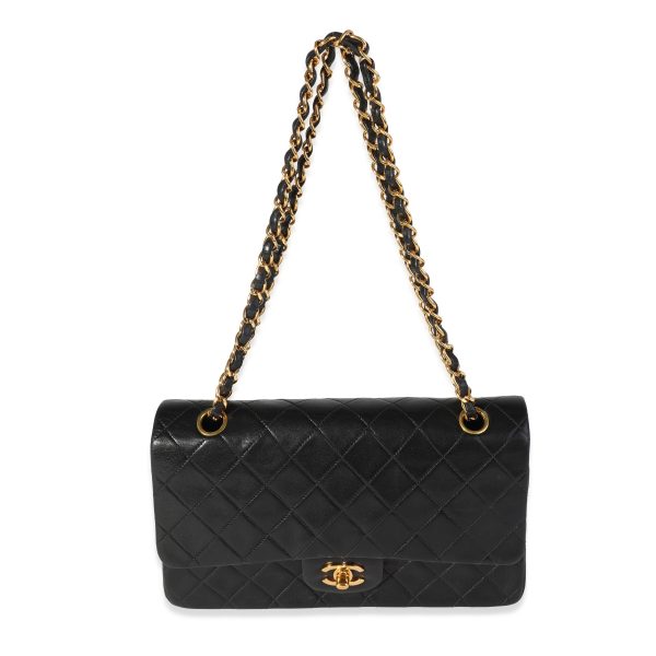 117795 bv Chanel Vintage Black Quilted Lambskin Medium Classic Double Flap Bag