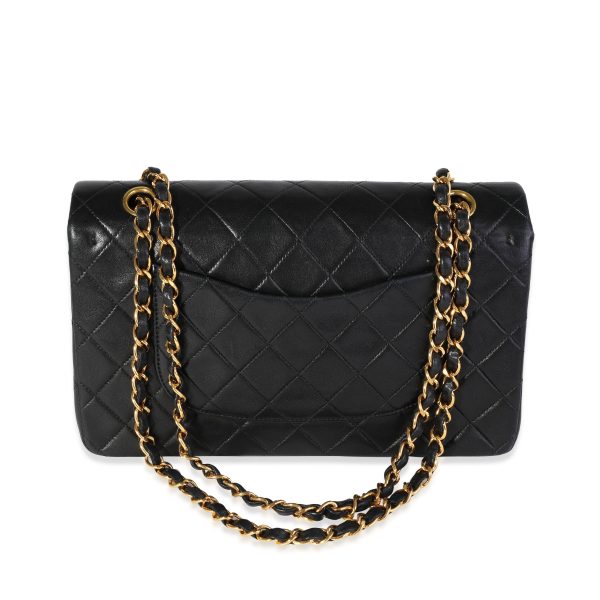 117795 pv Chanel Vintage Black Quilted Lambskin Medium Classic Double Flap Bag