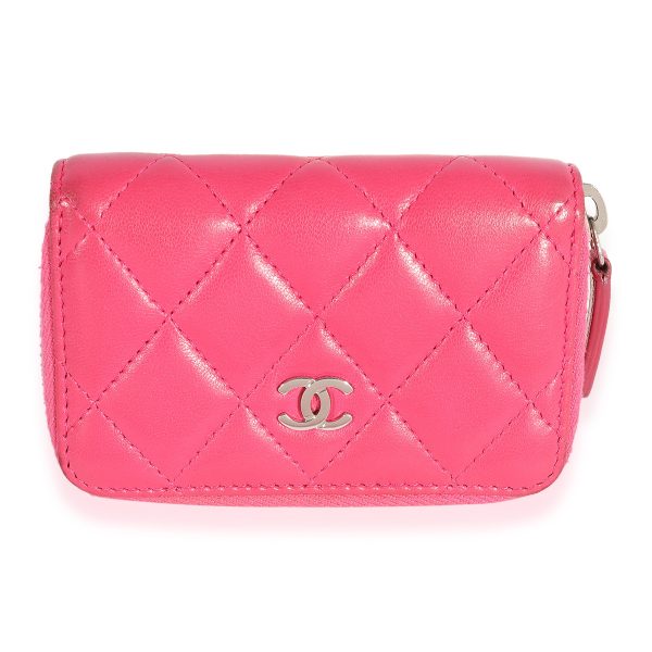 117797 fv 1fa49fa1 8151 4359 830b 64888b4fc2d0 Chanel Hot Pink Quilted Lambskin Zip Around Coin Purse