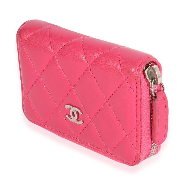 117797 sv a7ea8d68 02fe 4703 acba 31c8f33ac5ac Chanel Hot Pink Quilted Lambskin Zip Around Coin Purse