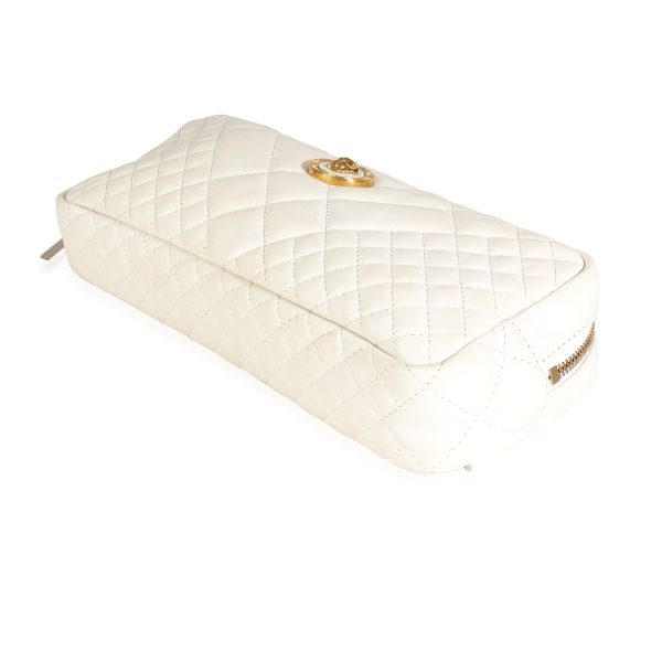 117871 box 3e10ef9d 9cdb 4ba7 bae7 72fe9ec6a346 Versace White Quilted Nappa Leather Vanitas Belt Bag