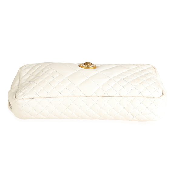 117871 stamp a79a06a3 e062 42fd 8f24 e60a57befab5 Versace White Quilted Nappa Leather Vanitas Belt Bag