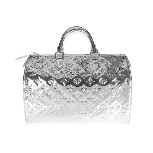 117918 pv Louis Vuitton Limited Edition Silver Monogram Miroir Speedy 35