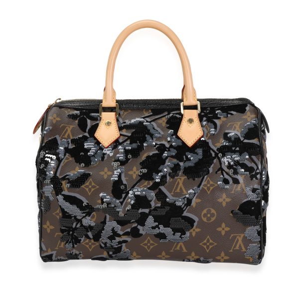 117920 fv f886f2df 2bba 4368 94e9 68ccdb21f9bd Louis Vuitton Monogram Canvas Fleur de Jais Sequins Speedy 30