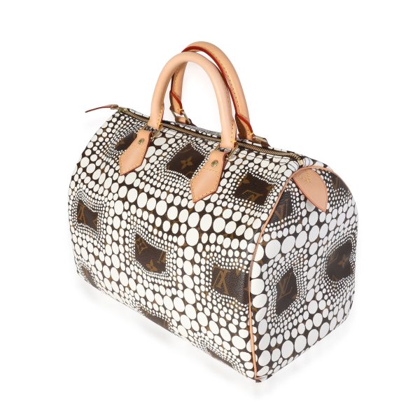 117923 sv 9c25da15 db29 4d63 b693 6565783d0b69 Louis Vuitton x Yayoi Kusama White Infinity Dots Monogram Canvas Speedy 30