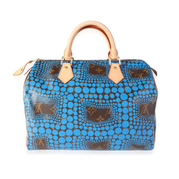 117931 fv Louis Vuitton x Yayoi Kusama Blue Infinity Dots Monogram Canvas Speedy 30