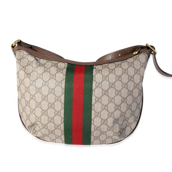 117972 pv Gucci GG Supreme Web Ophidia Half Moon Shoulder Bag