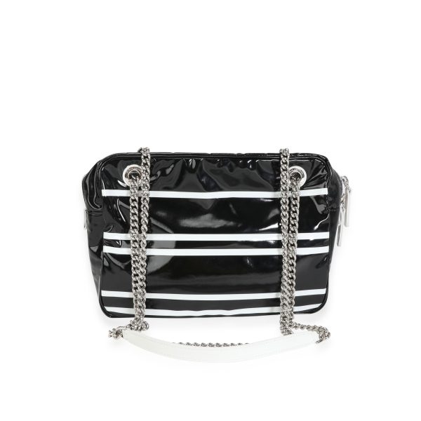 118011 pv Chanel Black White Vinyl La Pausa Camera Bag