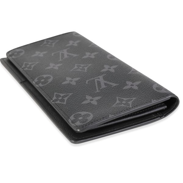 118021 clasp Louis Vuitton Monogram Eclipse Canvas Brazza Wallet