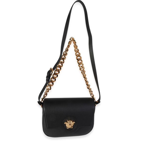 118026 bv Versace Black Leather La Medusa Chain Shoulder Bag